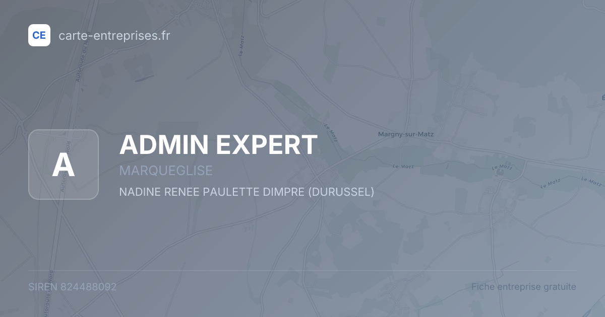 ADMIN EXPERT — 824488092 — fiche entreprise