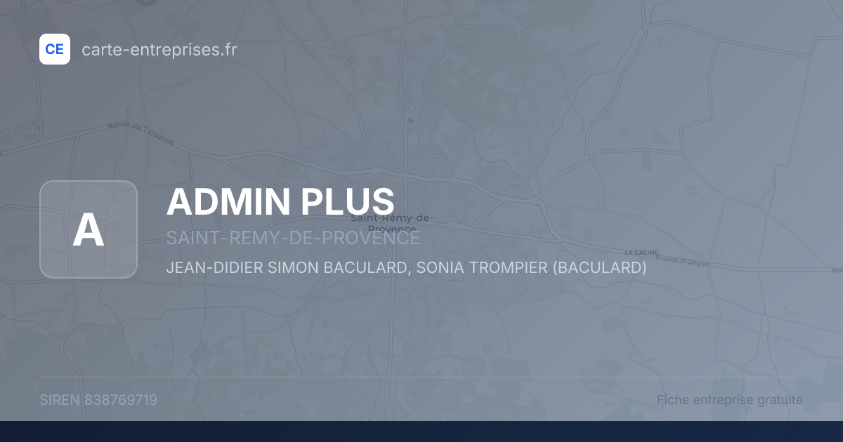 ADMIN PLUS — 838769719 — fiche entreprise
