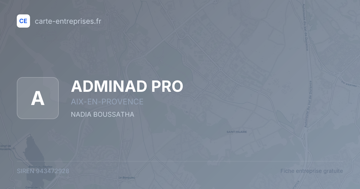 ADMINAD PRO — 943472928 — fiche entreprise