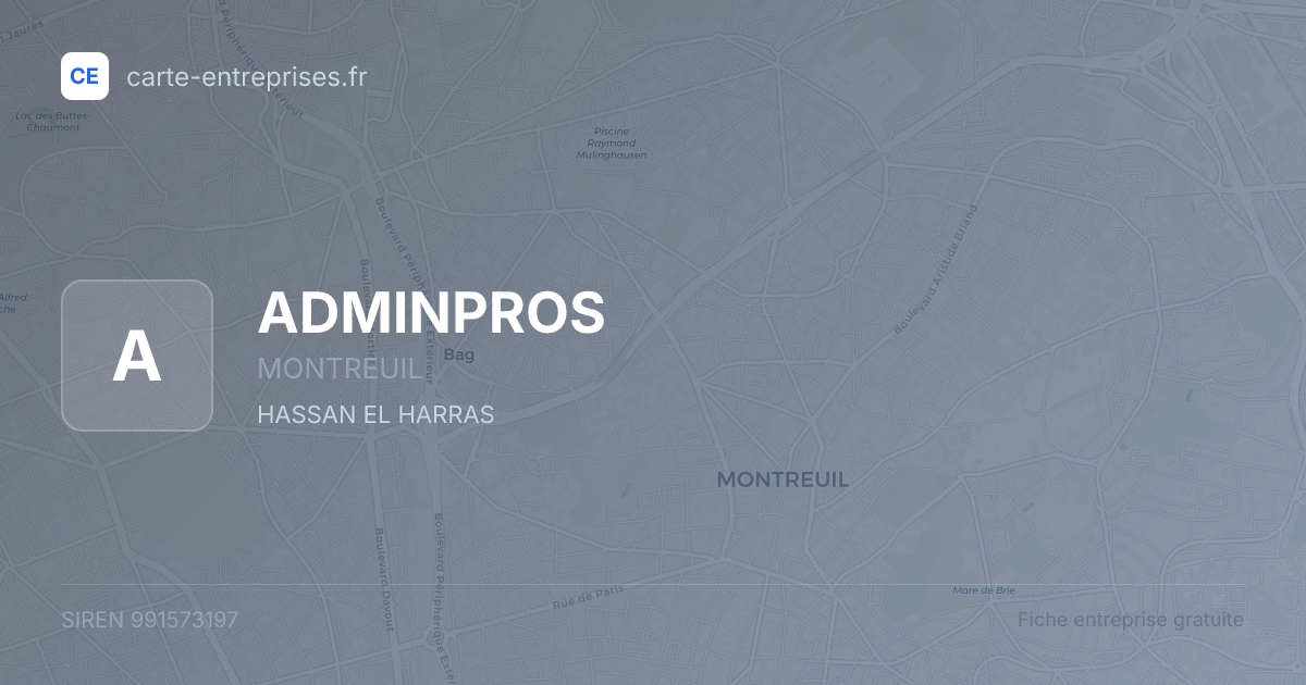 ADMINPROS — 991573197 — fiche entreprise