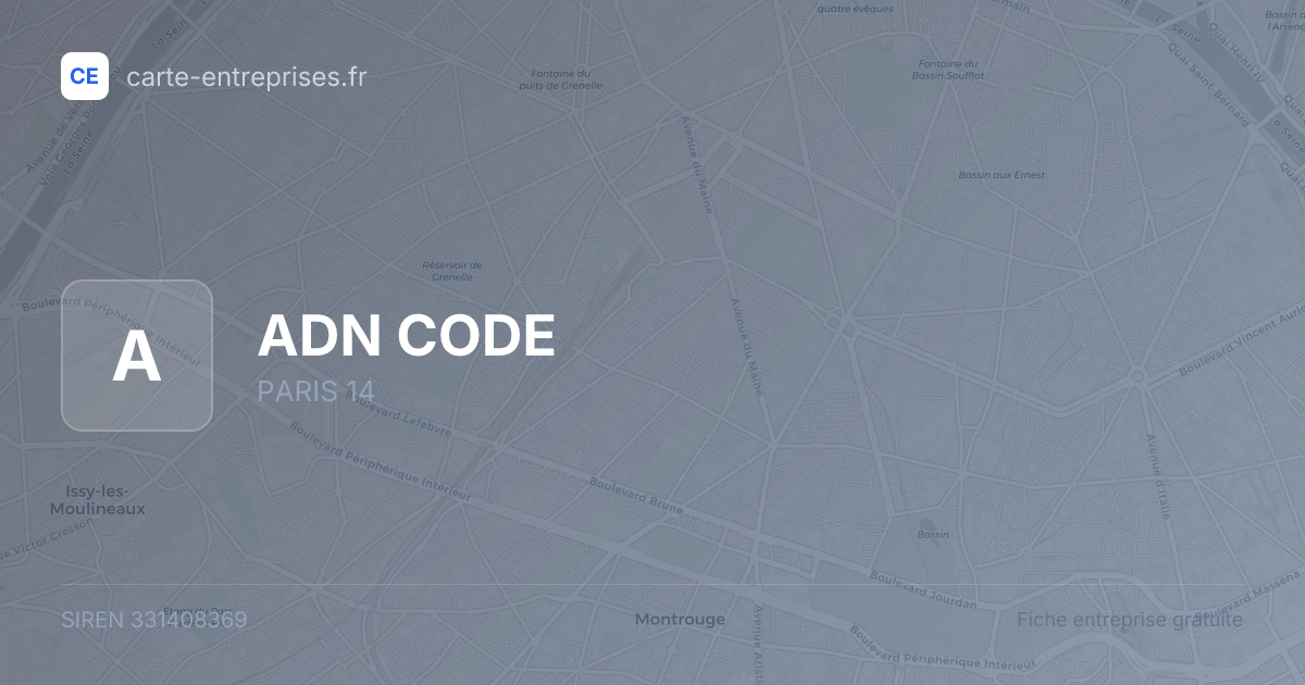 ADN CODE — 331408369 — fiche entreprise