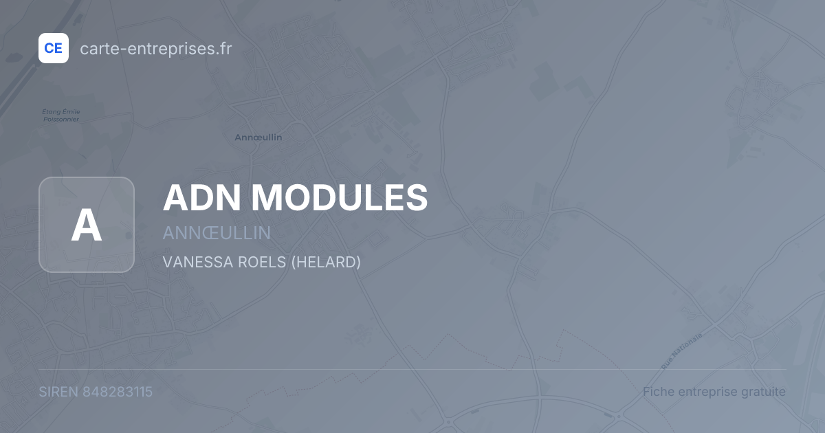 ADN MODULES — 848283115 — fiche entreprise