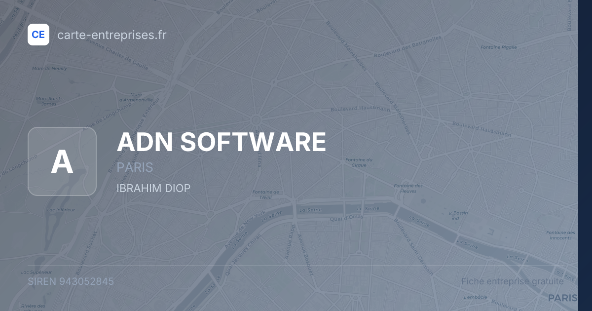 ADN SOFTWARE — 943052845 — fiche entreprise