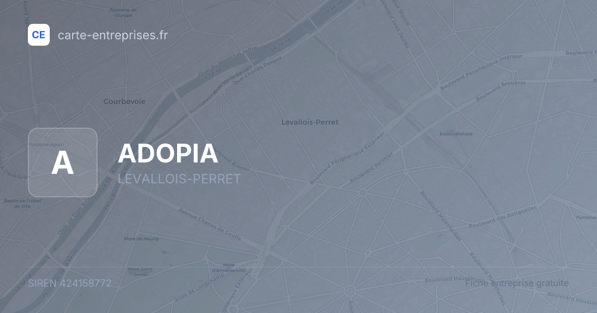 ADOPIA — 424158772 — fiche entreprise
