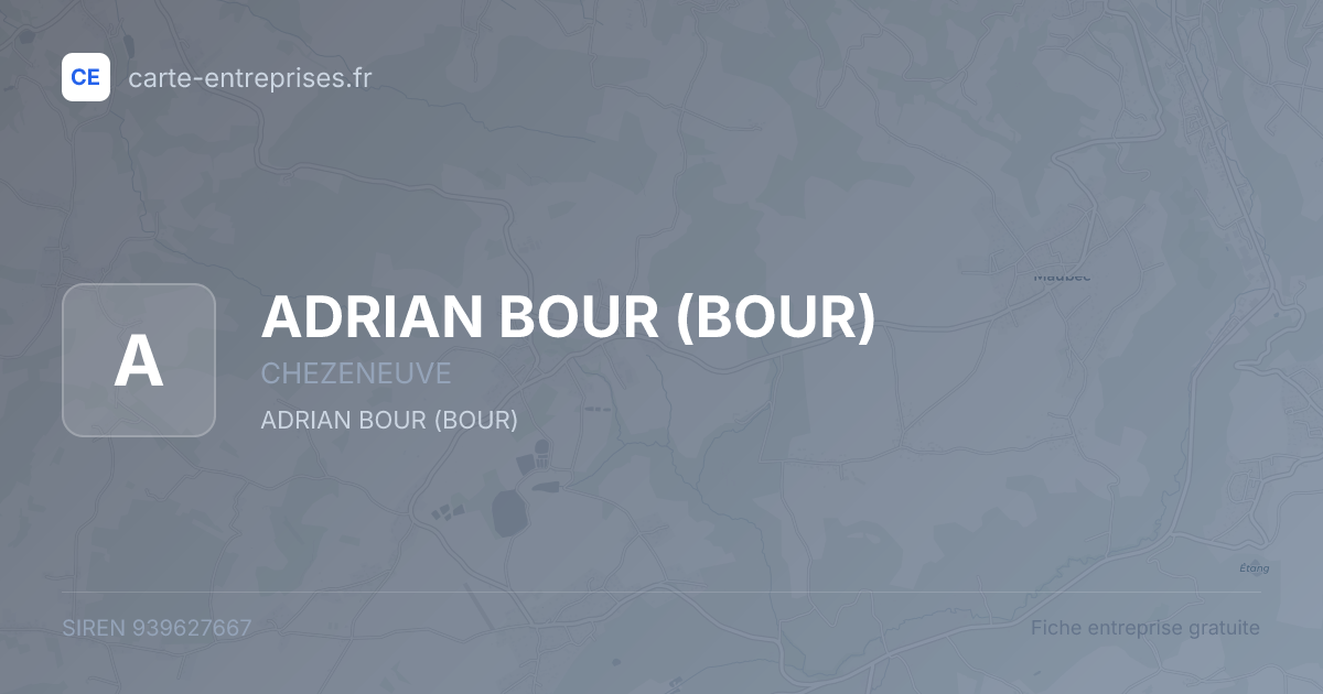 ADRIAN BOUR (BOUR) — 939627667 — fiche entreprise