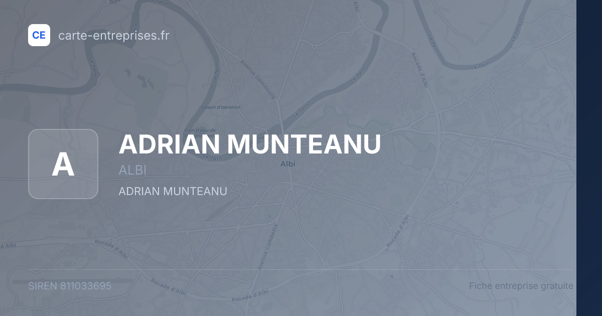 ADRIAN MUNTEANU — 811033695 — fiche entreprise