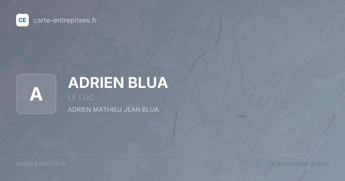 ADRIEN BLUA — 828927574 — fiche entreprise