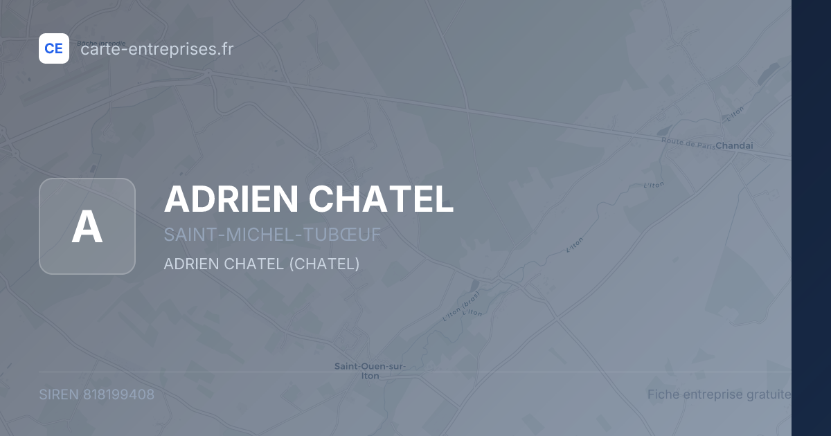 ADRIEN CHATEL — 818199408 — fiche entreprise