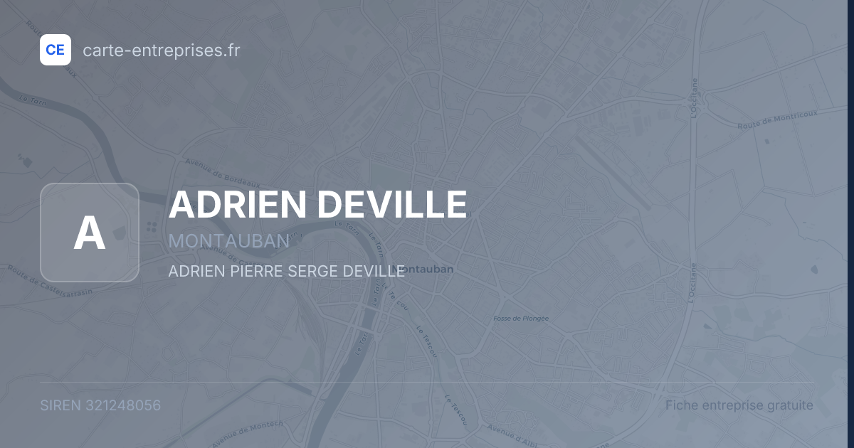 ADRIEN DEVILLE — 321248056 — fiche entreprise