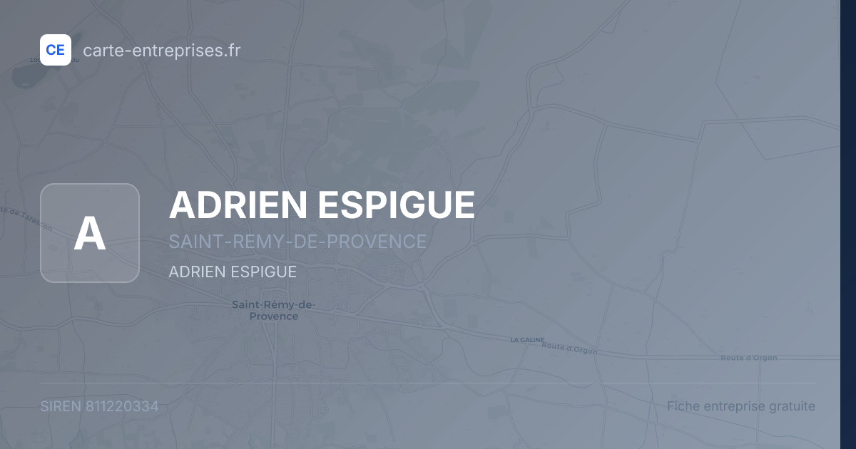 ADRIEN ESPIGUE — 811220334 — fiche entreprise