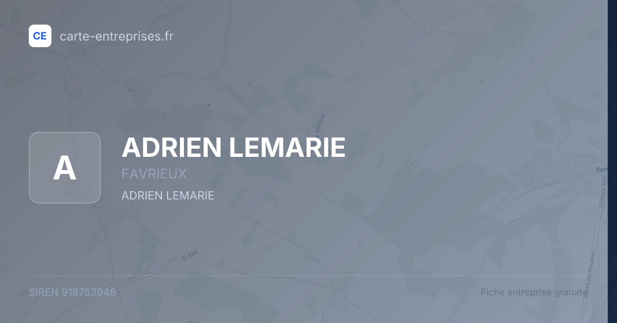 ADRIEN LEMARIE — 918753948 — fiche entreprise