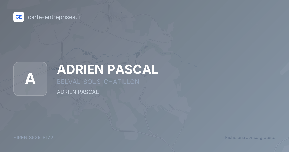 ADRIEN PASCAL — 852618172 — fiche entreprise