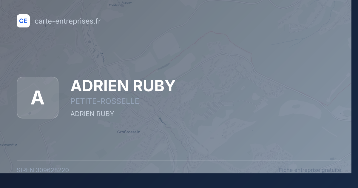 ADRIEN RUBY — 309628220 — fiche entreprise