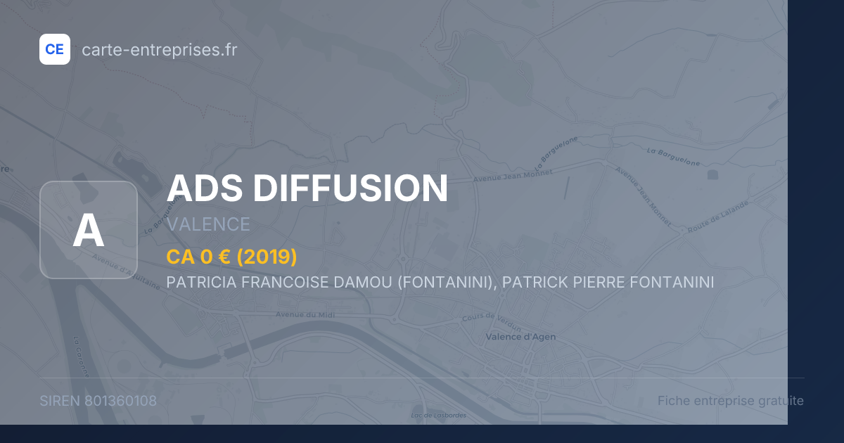 ADS DIFFUSION — 801360108 — fiche entreprise