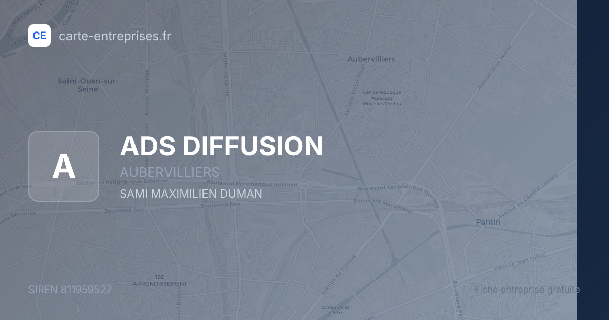 ADS DIFFUSION — 811959527 — fiche entreprise