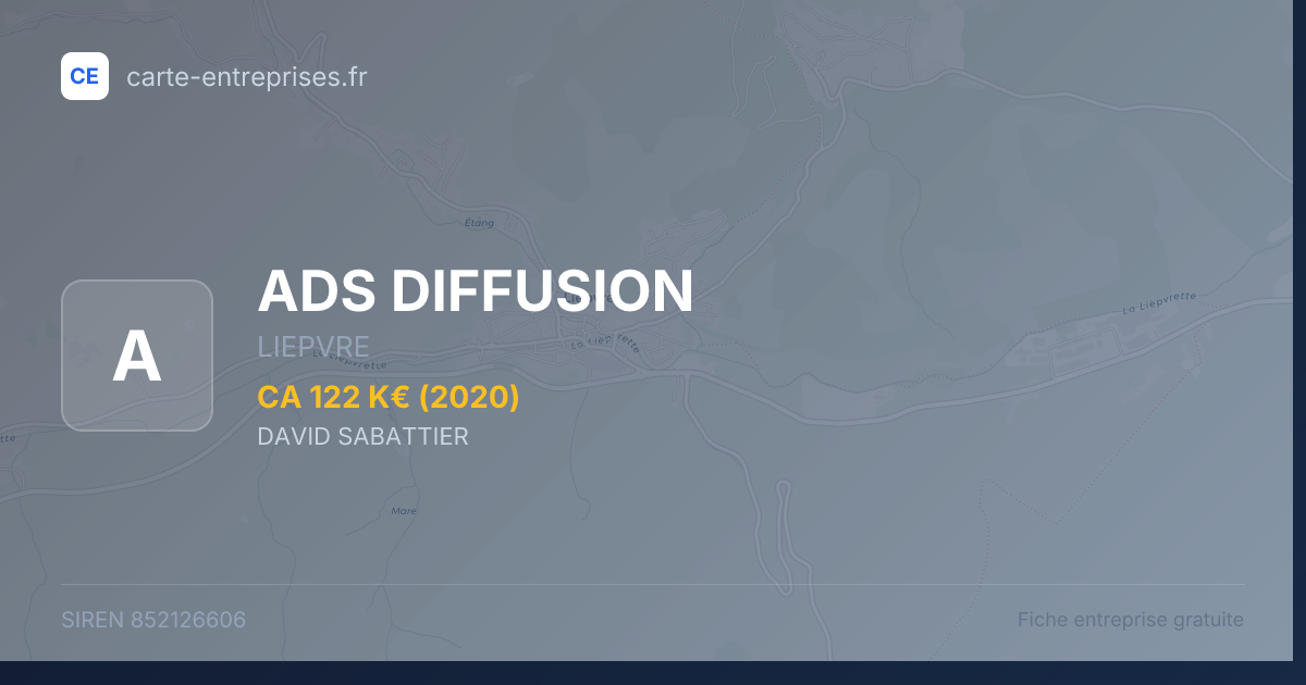 ADS DIFFUSION — 852126606 — fiche entreprise