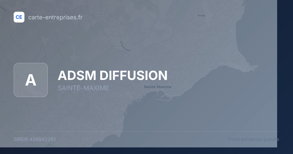 ADSM DIFFUSION — 439842261 — fiche entreprise