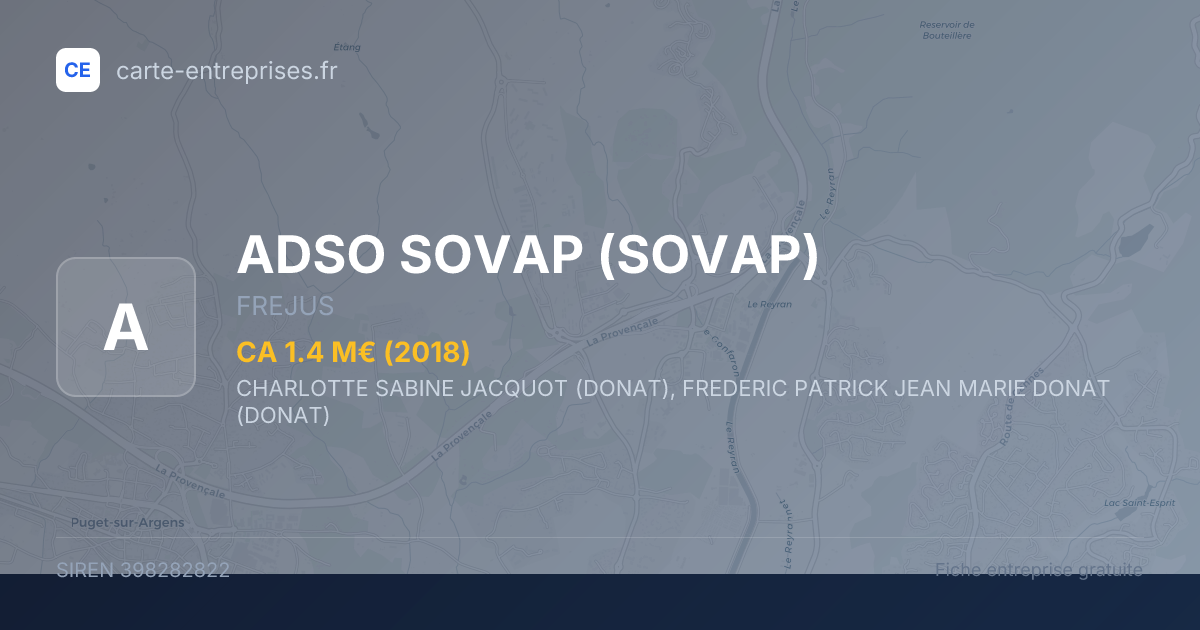 ADSO SOVAP (SOVAP) — 398282822 — fiche entreprise
