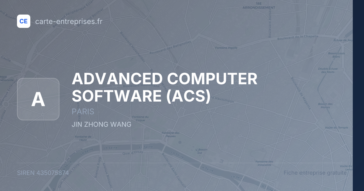 ADVANCED COMPUTER SOFTWARE (ACS) — 435075874 — fiche entreprise