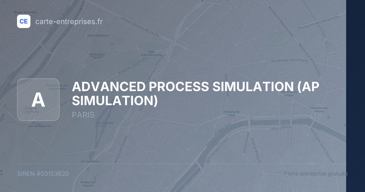ADVANCED PROCESS SIMULATION (AP SIMULATION) — 403153620 — fiche entreprise