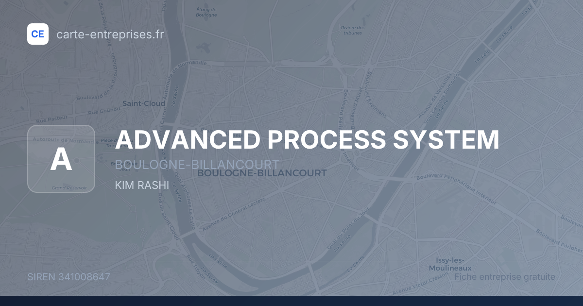 ADVANCED PROCESS SYSTEM — 341008647 — fiche entreprise