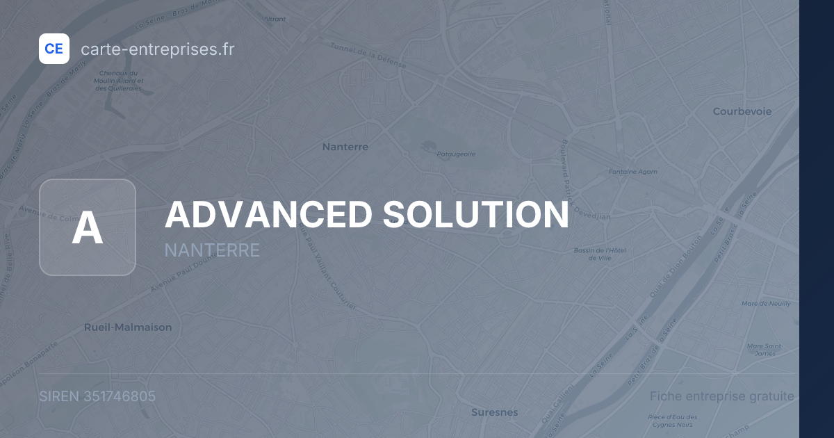 ADVANCED SOLUTION — 351746805 — fiche entreprise