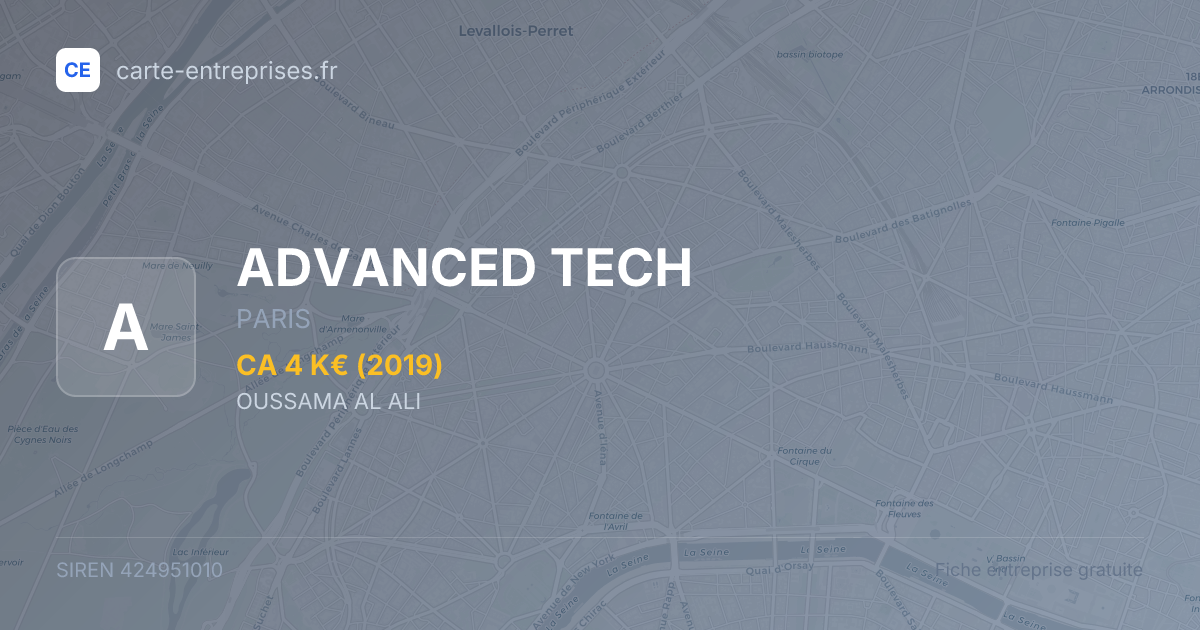 ADVANCED TECH — 424951010 — fiche entreprise