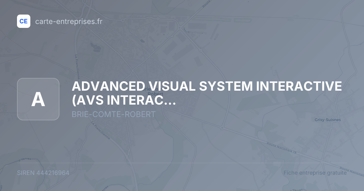ADVANCED VISUAL SYSTEM INTERACTIVE (AVS INTERACTVE) — 444216964 — fiche entreprise