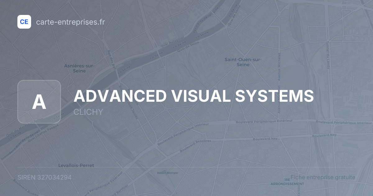 ADVANCED VISUAL SYSTEMS — 327034294 — fiche entreprise
