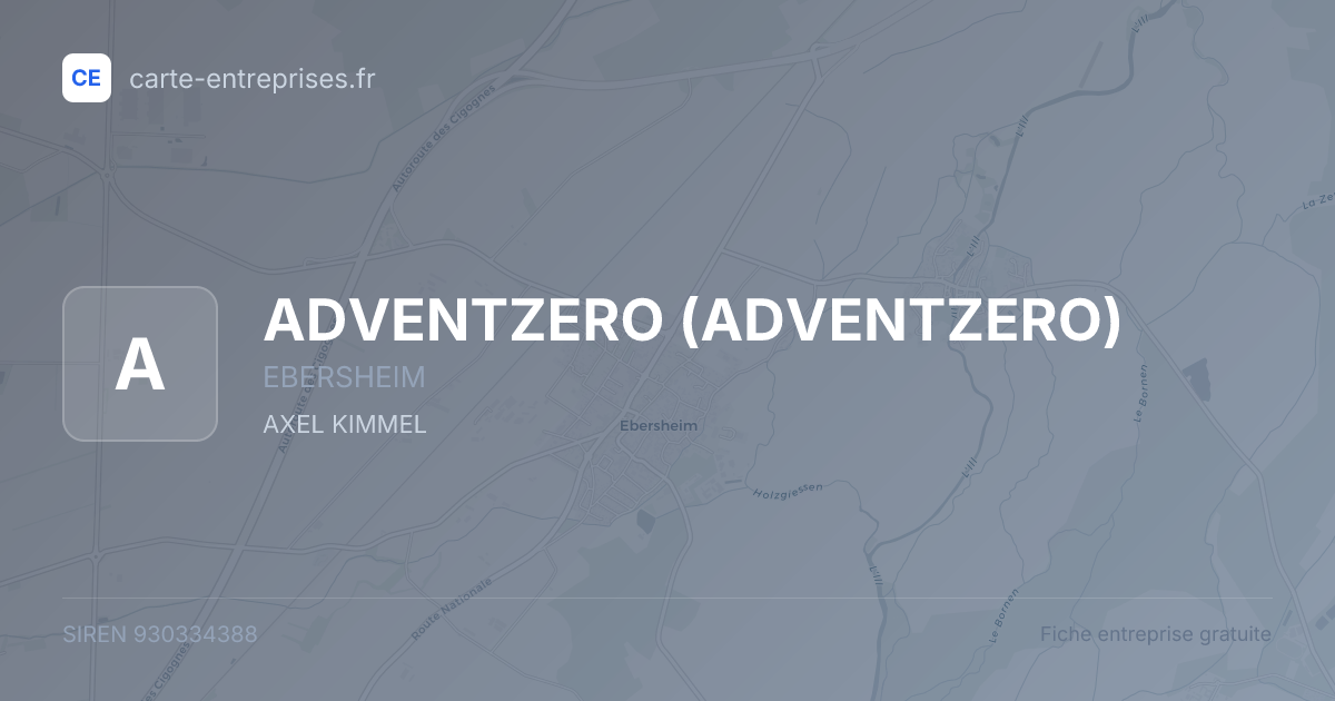ADVENTZERO — 930334388 — fiche entreprise