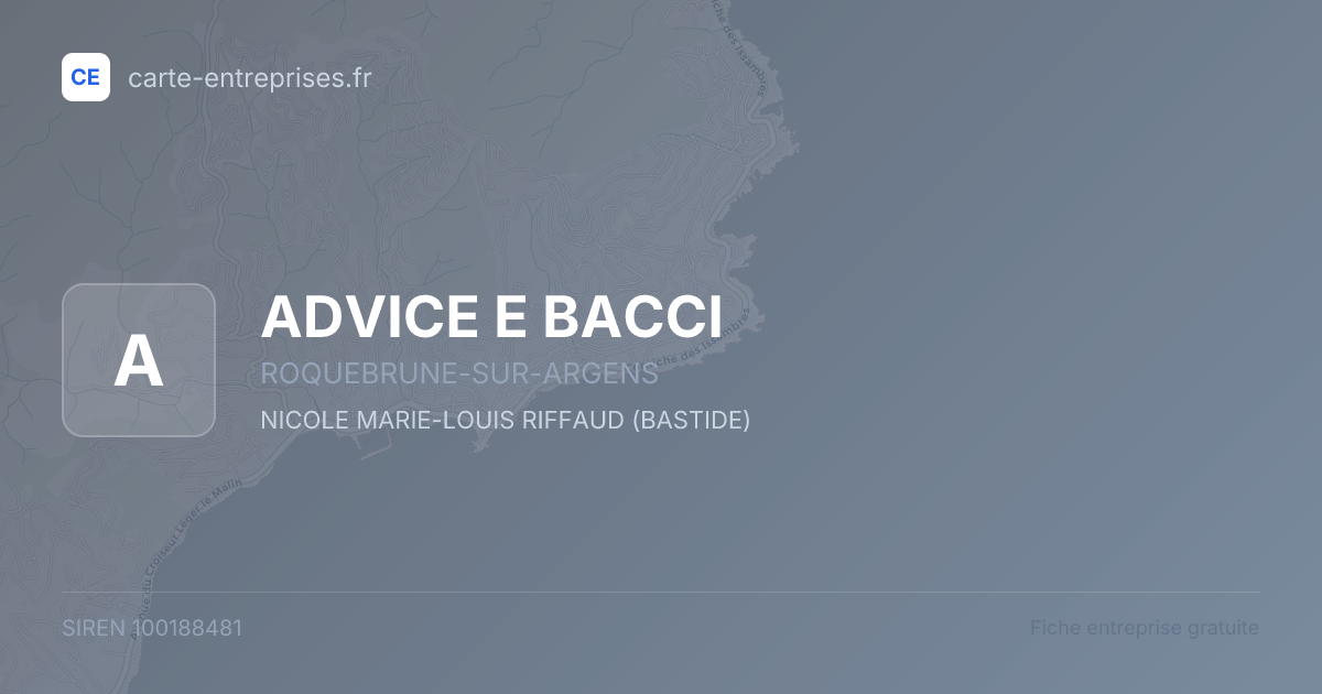 ADVICE E BACCI — 100188481 — fiche entreprise