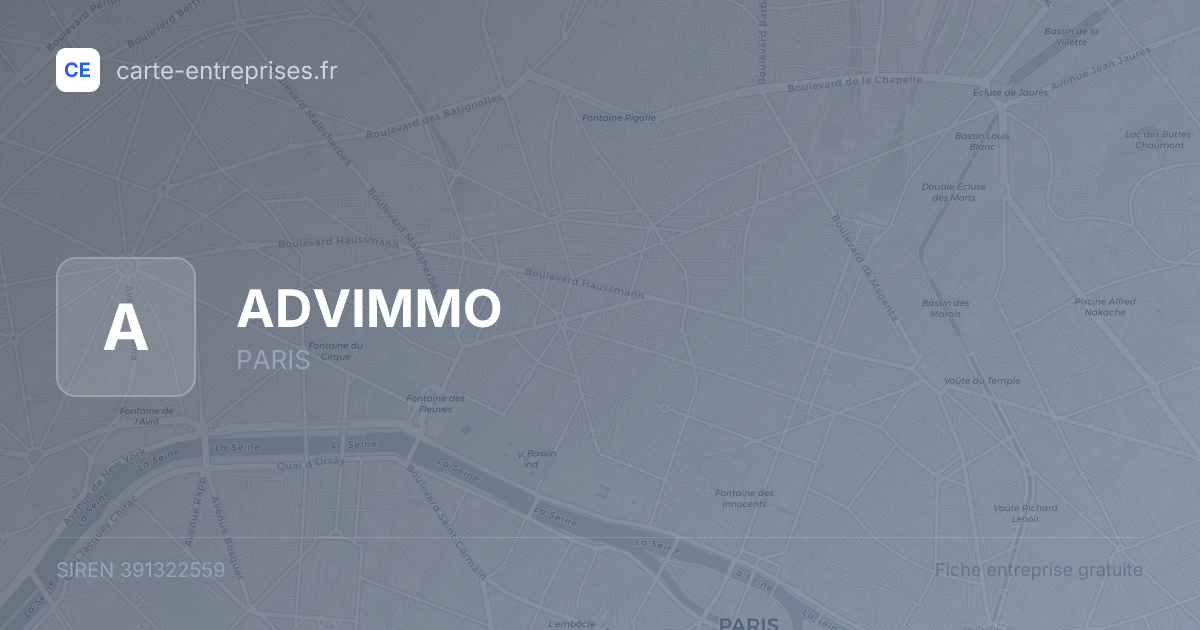 ADVIMMO — 391322559 — fiche entreprise