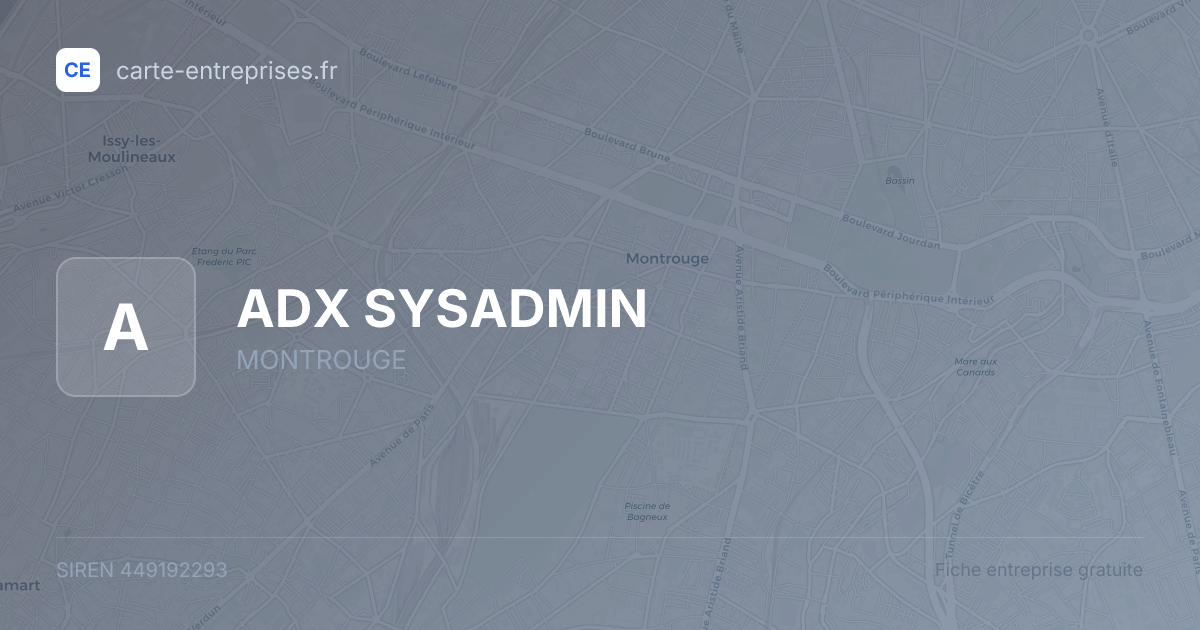 ADX SYSADMIN — 449192293 — fiche entreprise