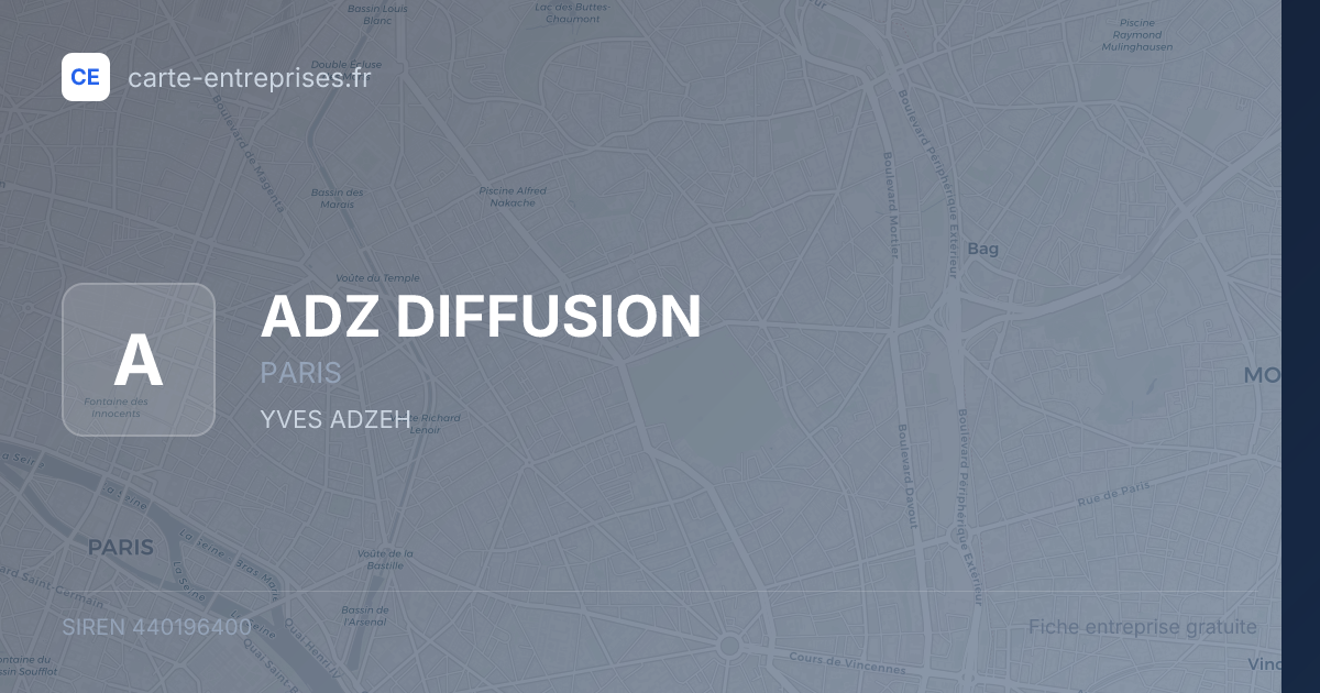 ADZ DIFFUSION — 440196400 — fiche entreprise