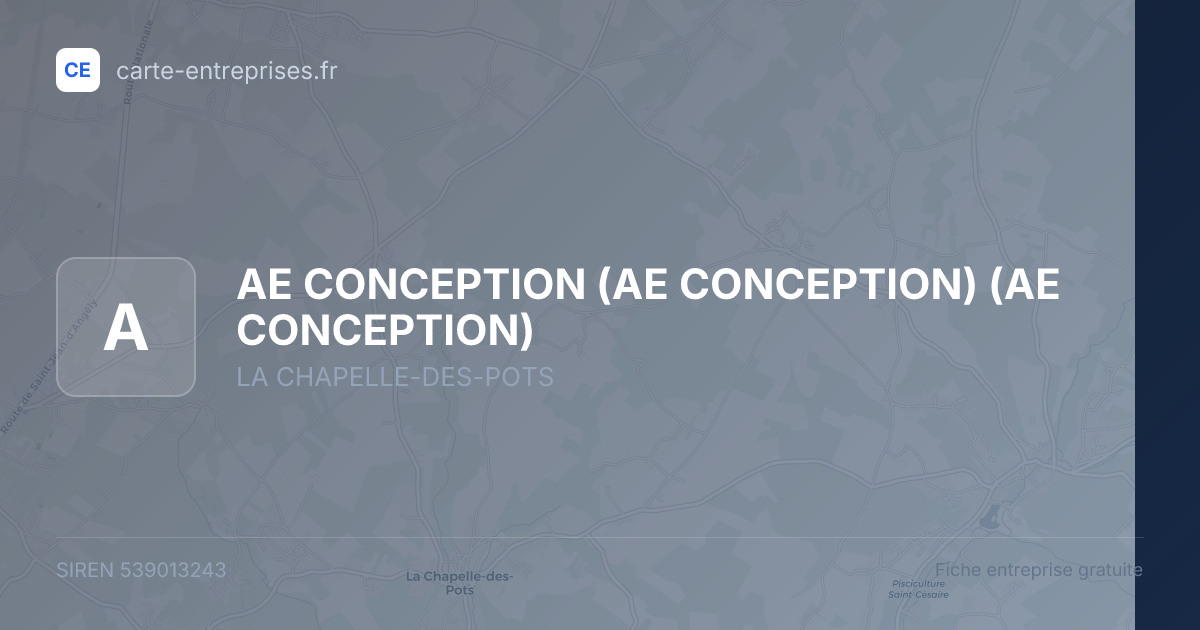 AE CONCEPTION (AE CONCEPTION) (AE CONCEPTION) — 539013243 — fiche entreprise