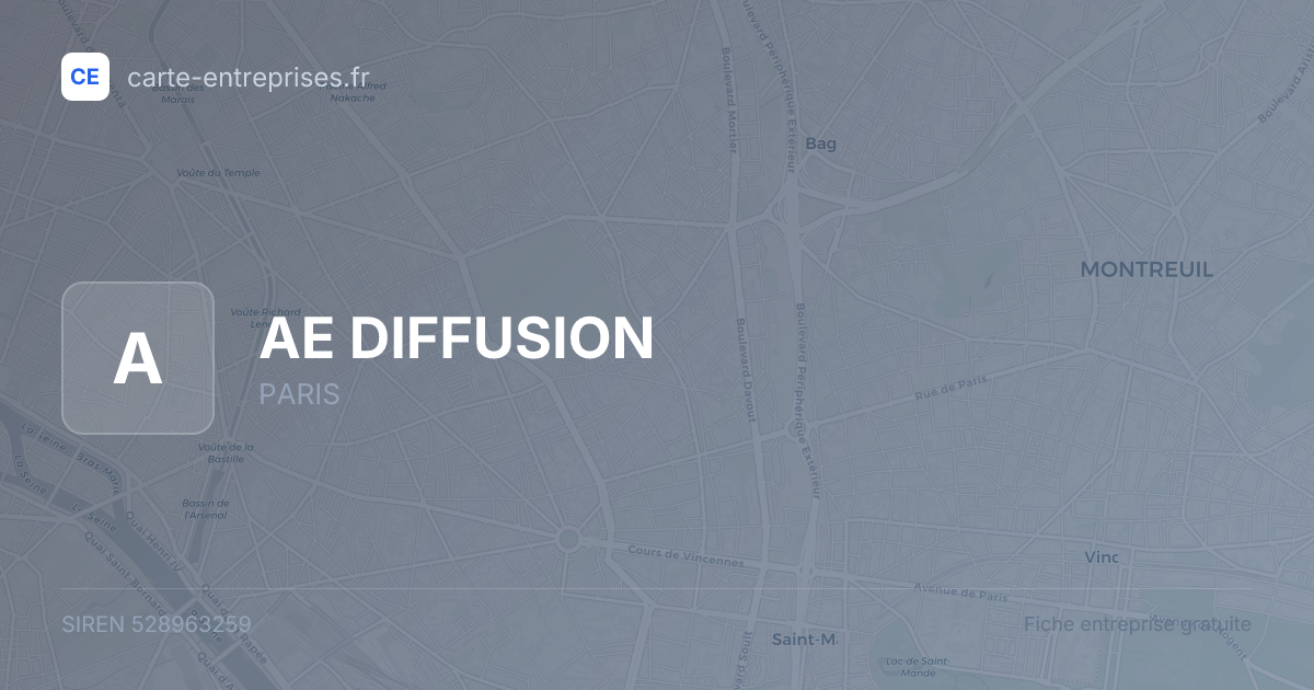 AE DIFFUSION — 528963259 — fiche entreprise