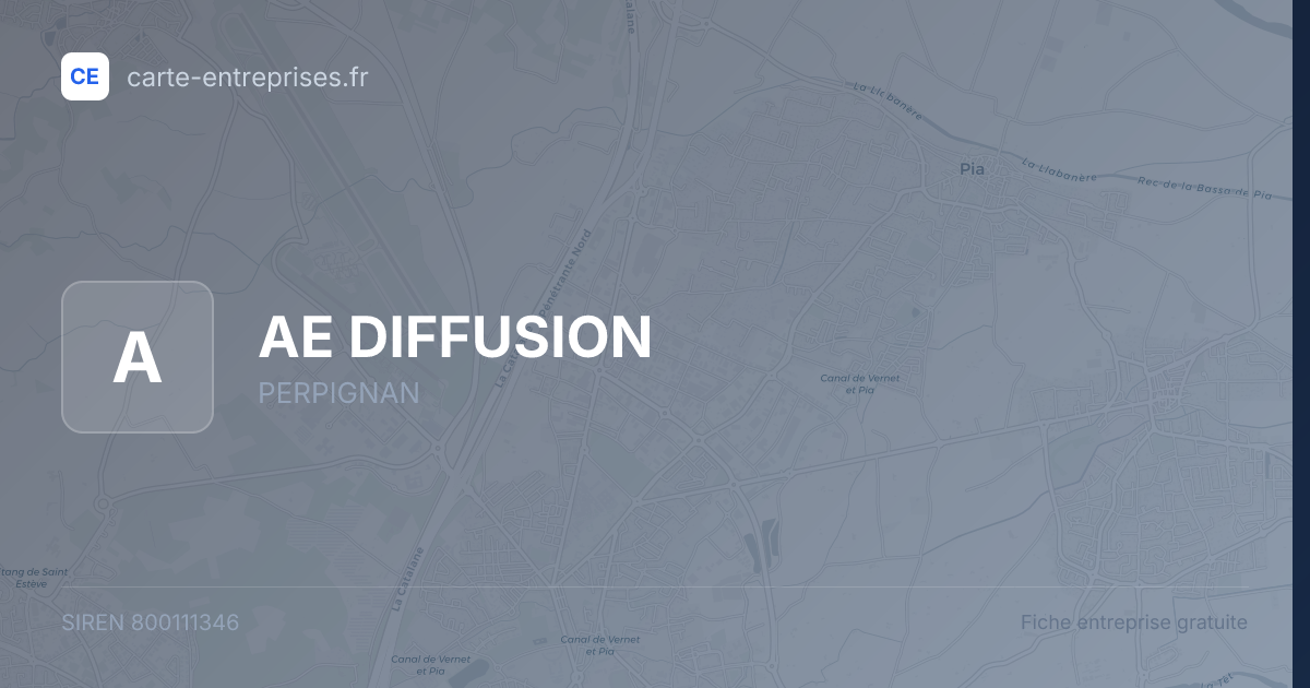 AE DIFFUSION — 800111346 — fiche entreprise