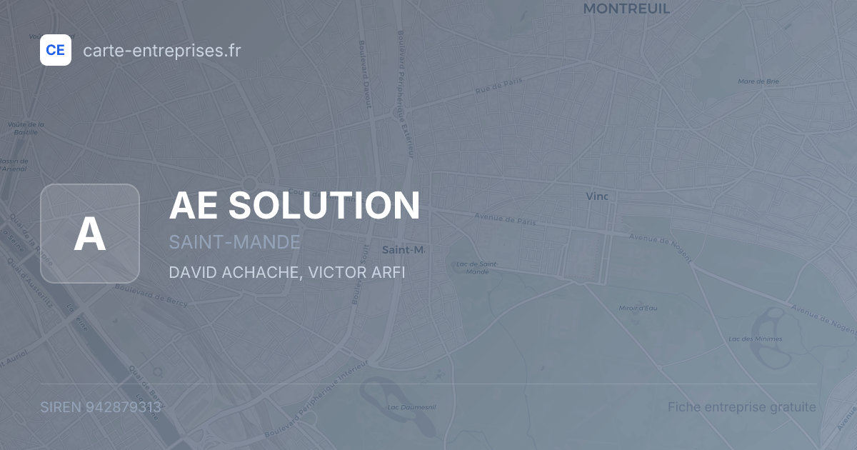 AE SOLUTION — 942879313 — fiche entreprise