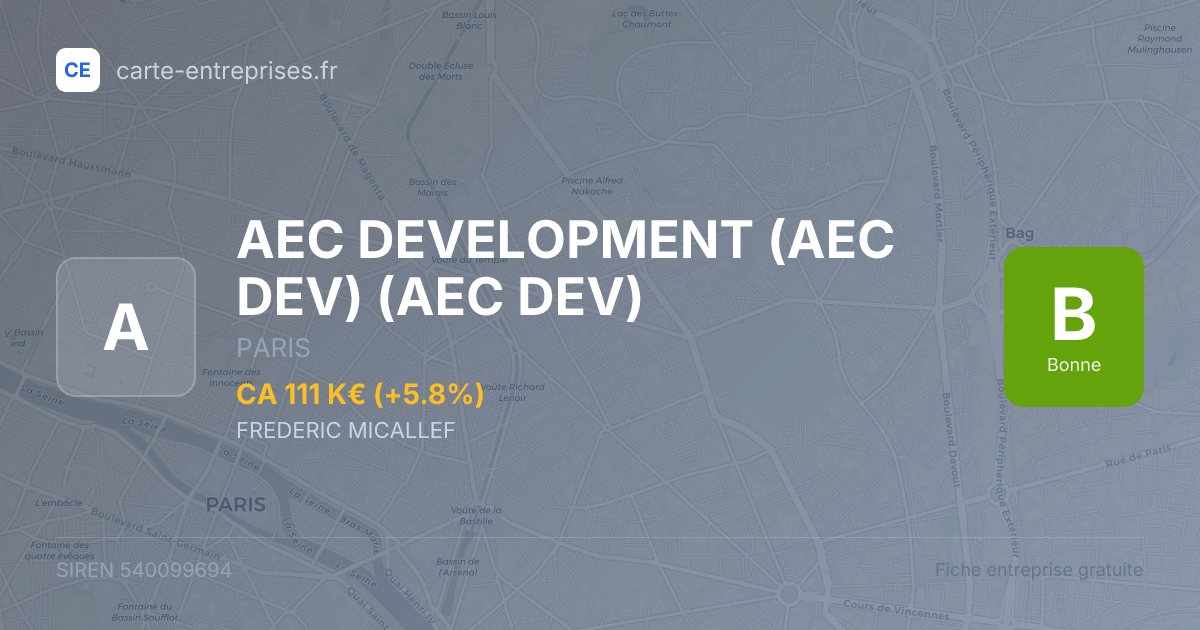 AEC DEVELOPMENT (AEC DEV) (AEC DEV) — 540099694 — fiche entreprise