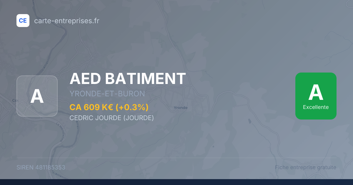 AED BATIMENT — 481185353 — fiche entreprise