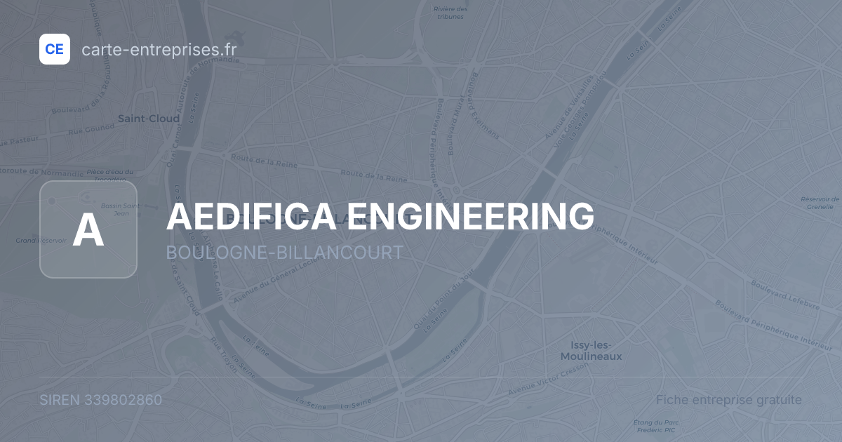 AEDIFICA ENGINEERING — 339802860 — fiche entreprise