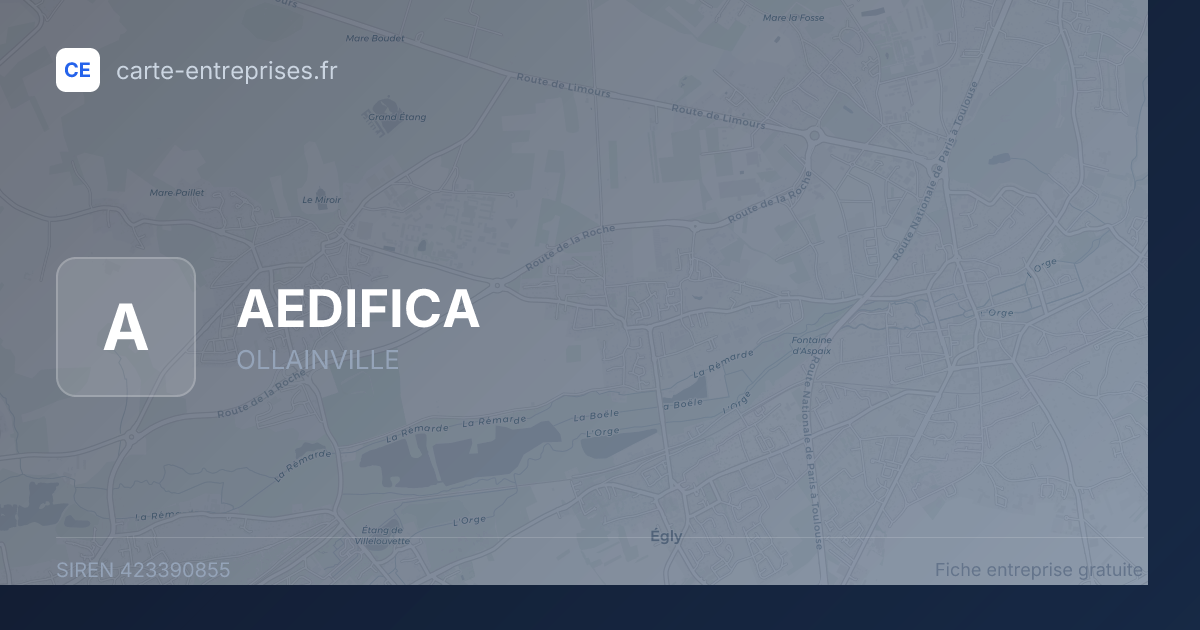 AEDIFICA — 423390855 — fiche entreprise