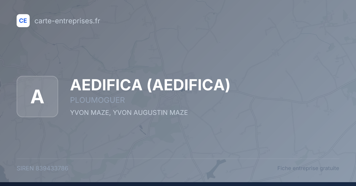 AEDIFICA — 839433786 — fiche entreprise