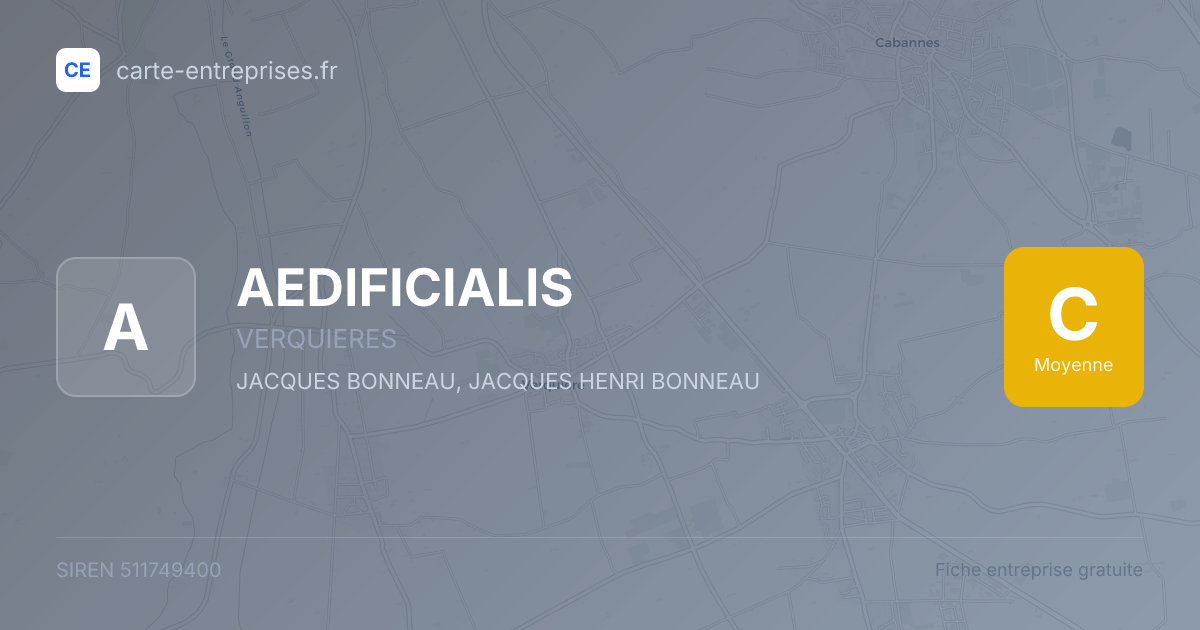 AEDIFICIALIS — 511749400 — fiche entreprise