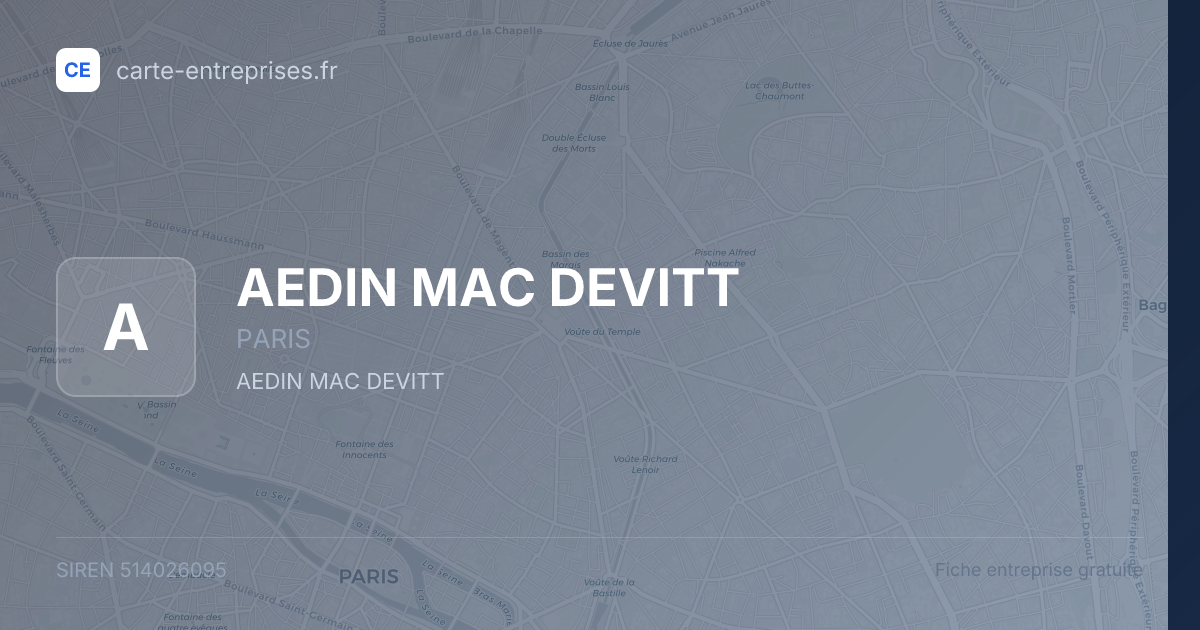 AEDIN MAC DEVITT — 514026095 — fiche entreprise