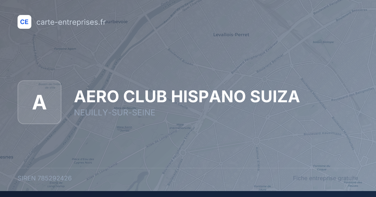AERO CLUB HISPANO SUIZA — 785292426 — fiche entreprise