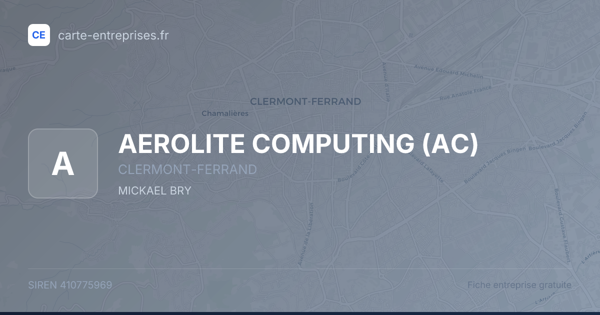 AEROLITE COMPUTING (AC) — 410775969 — fiche entreprise