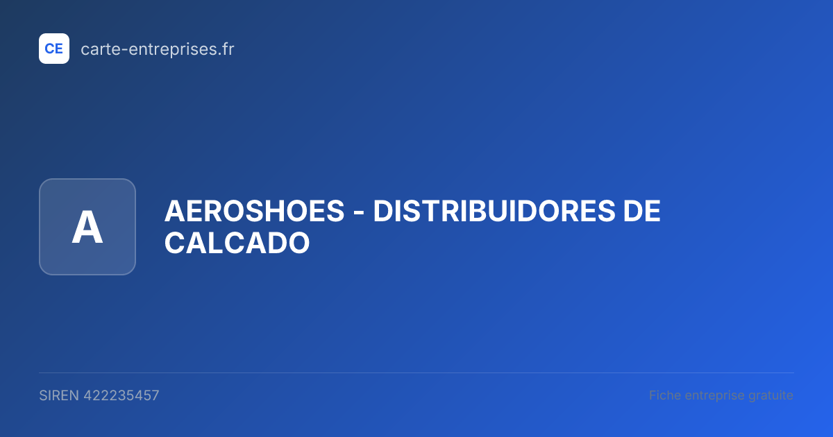 AEROSHOES - DISTRIBUIDORES DE CALCADO — 422235457 — fiche entreprise