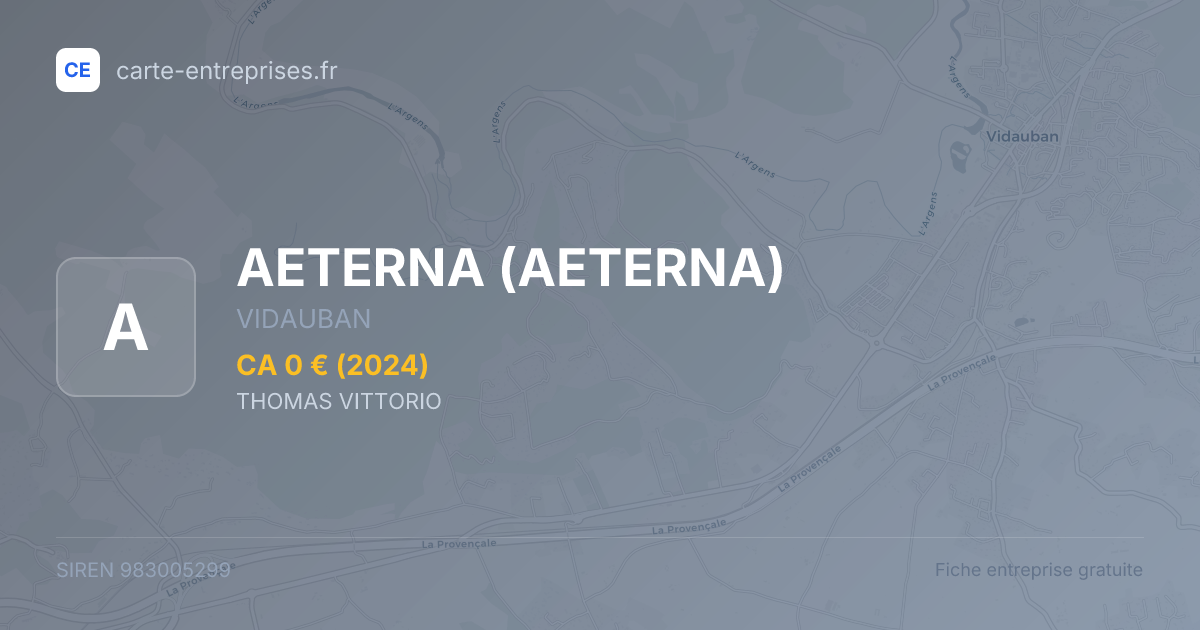 AETERNA — 983005299 — fiche entreprise