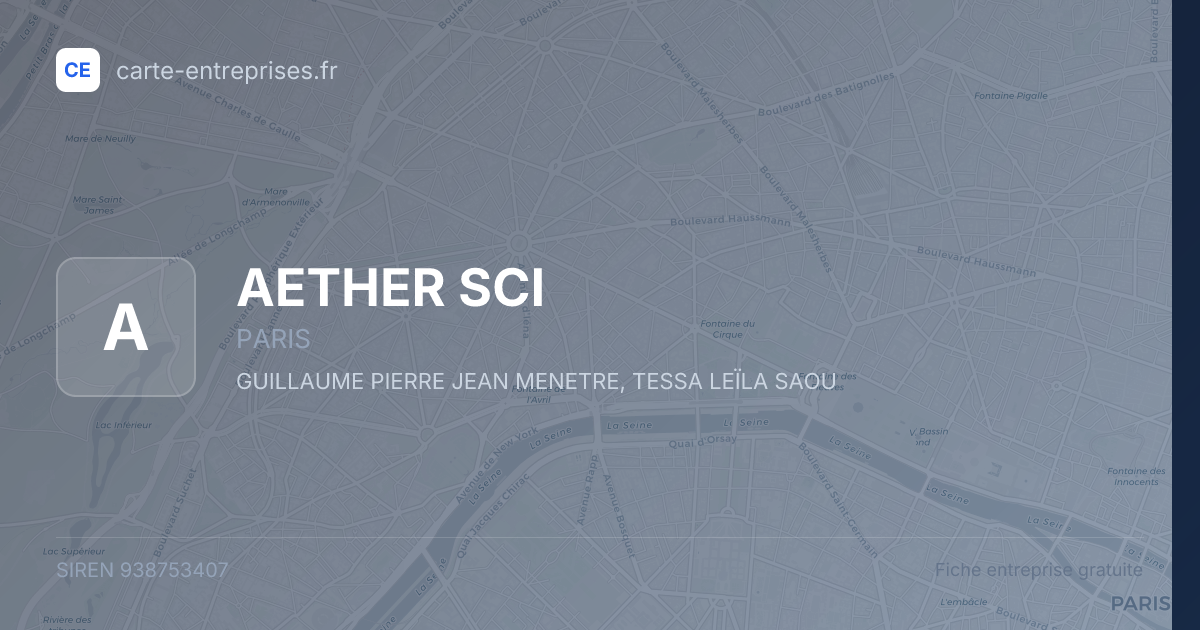 AETHER SCI — 938753407 — fiche entreprise